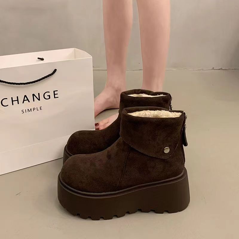 厚底雪地靴女2025新款秋冬季加绒