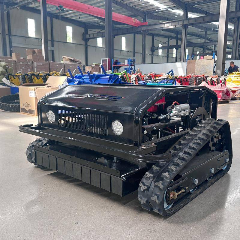 智能遥控履带式无人附配件碎草机园林割灌打草小型割草机器人