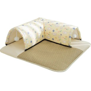 通用可拆洗猫隧道凉窝夏天凉席猫床猫垫子夏季 猫窝四季 猫咪躲避屋