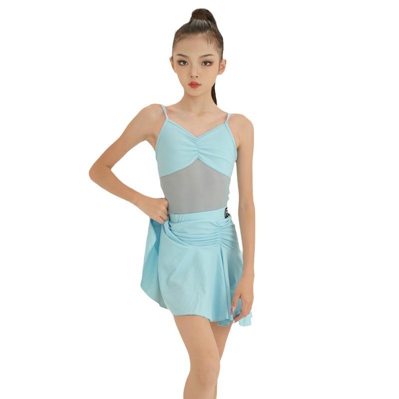 FAZ网红拉丁舞练功服女童舞蹈训练服少儿拉丁舞服夏季高级感套装