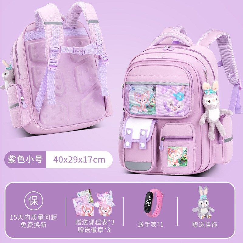 新款小学生男孩女童男生一二三到六年级儿童轻便护脊减负双肩书包