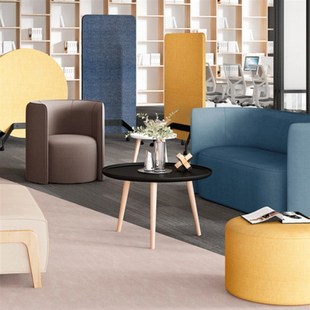 现代简约创意个性办公室会客洽谈休闲桌椅公司接待区沙发茶几组合