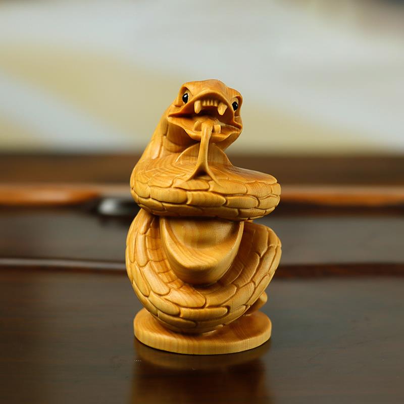 小叶黄杨木雕十二生肖手把件文玩把玩件木质动物摆件鼠牛虎兔龙蛇