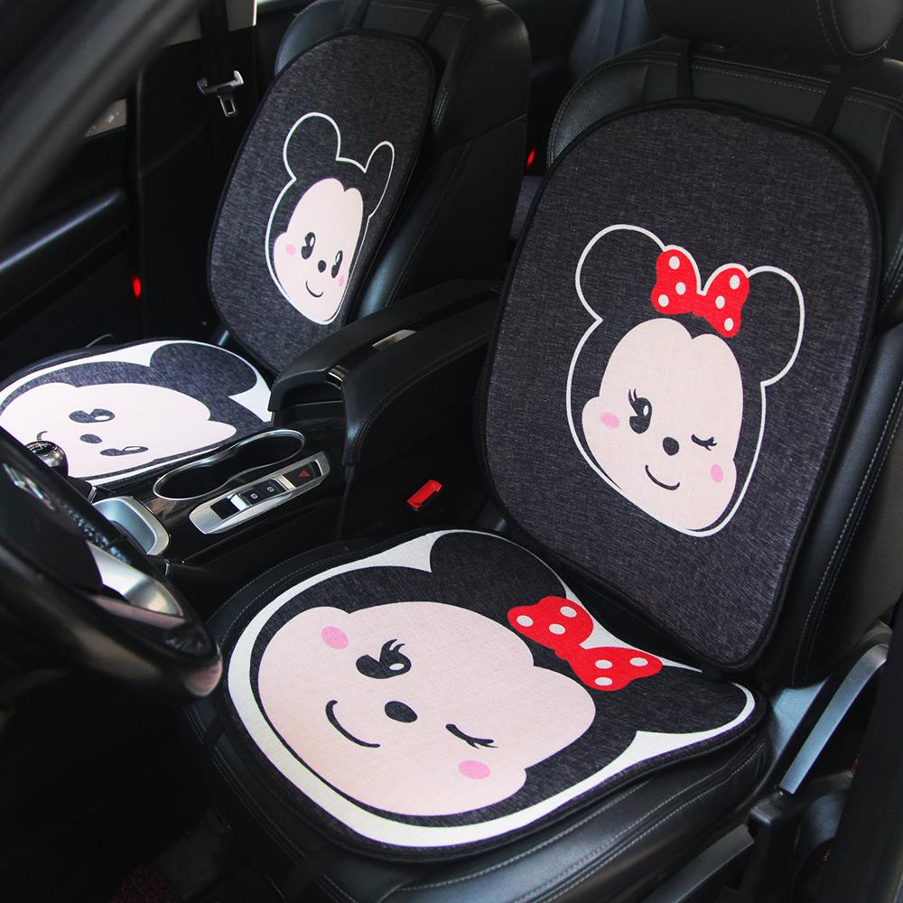 汽车坐垫夏季凉垫冰丝透气卡通四季通用单片可爱车垫座垫座套女神