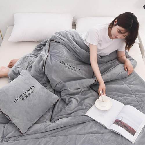 抱枕被子两用车用毛毯靠枕高档午休办公室高端车内枕头毯子二合一