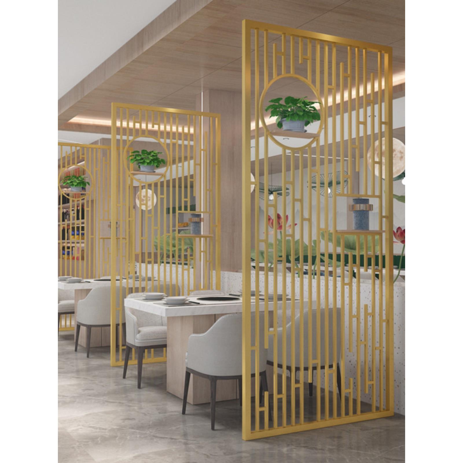 铁艺客餐厅隔断办公屏风工业风火锅店围栏网格玄关酒吧背景墙镂空