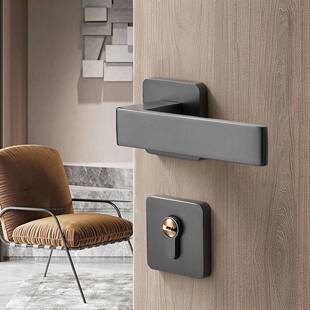 锌合金门锁室内房间门锁家用静音实木门锁卧室分体门锁简约磁吸锁