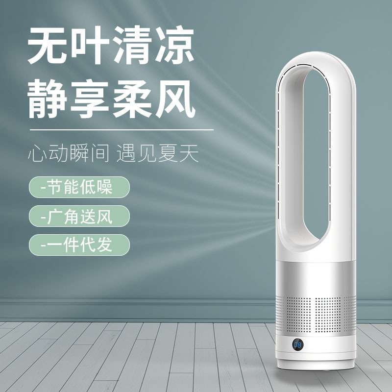 小型凉风18寸无叶风扇静音落地家用遥控电风扇立式空气循环扇