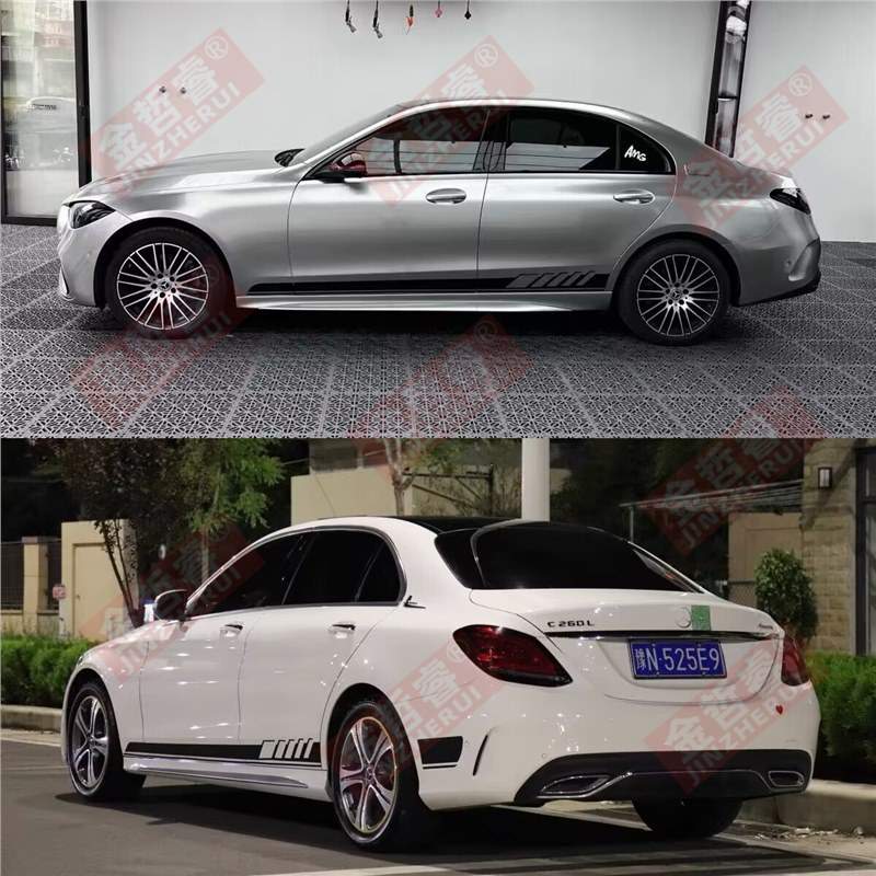 适用奔驰C级CLA拉花贴纸A级A35L C63 C43车身贴C200C260L AMG侧裙