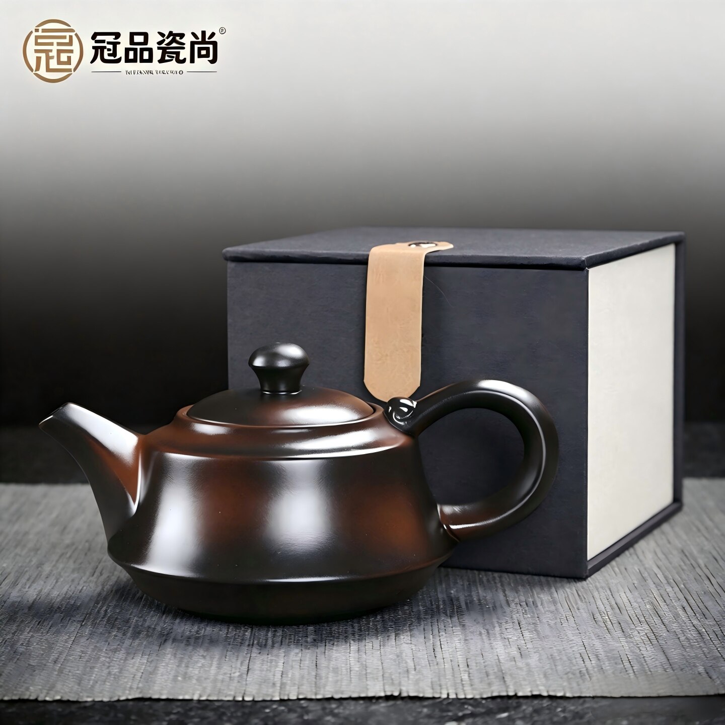 原矿建水紫陶家用如意壶礼盒茶具