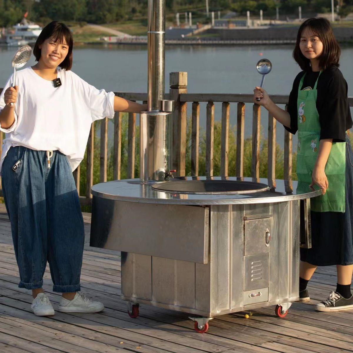 《正品质保十年》柴火灶不锈钢无烟农村家用烧木柴移动柴火炉地锅