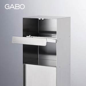 定制观博GABO 不锈钢隐藏式垃圾桶酒店入墙式马桶刷纸巾盒2722-P