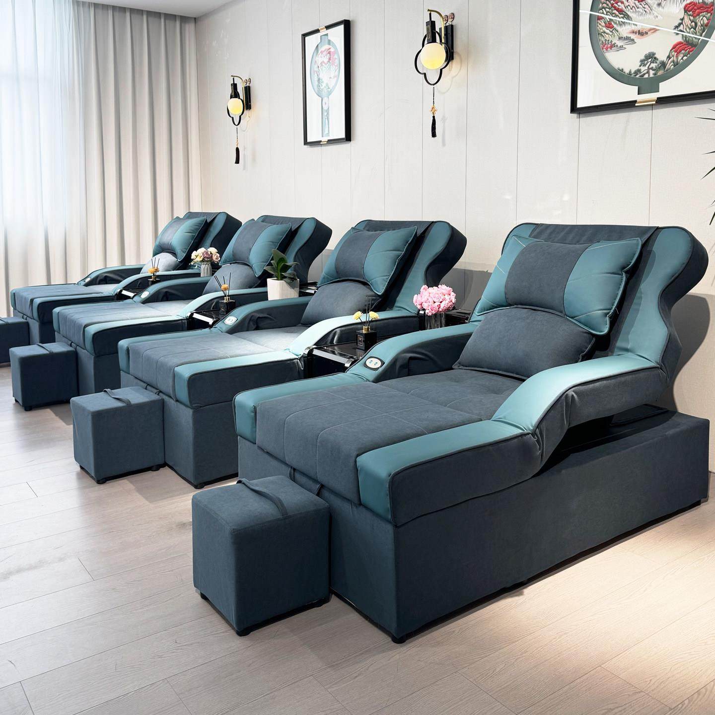 足浴沙发电动足疗沐足采耳按摩一体床洗脚泡脚沙发椅足疗沙发躺椅