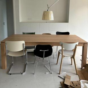 北欧极简实木餐桌橡木长方形原木风现代简约客厅大长桌书桌工作台