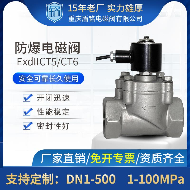 防爆电磁阀内螺纹AC220VDC24V不锈钢活塞式盾铭厂家直销2.5/4MPa