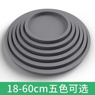 简约北欧风 仿水泥花盆托盘圆形接水座花托防水垫家用阳台多肉个性