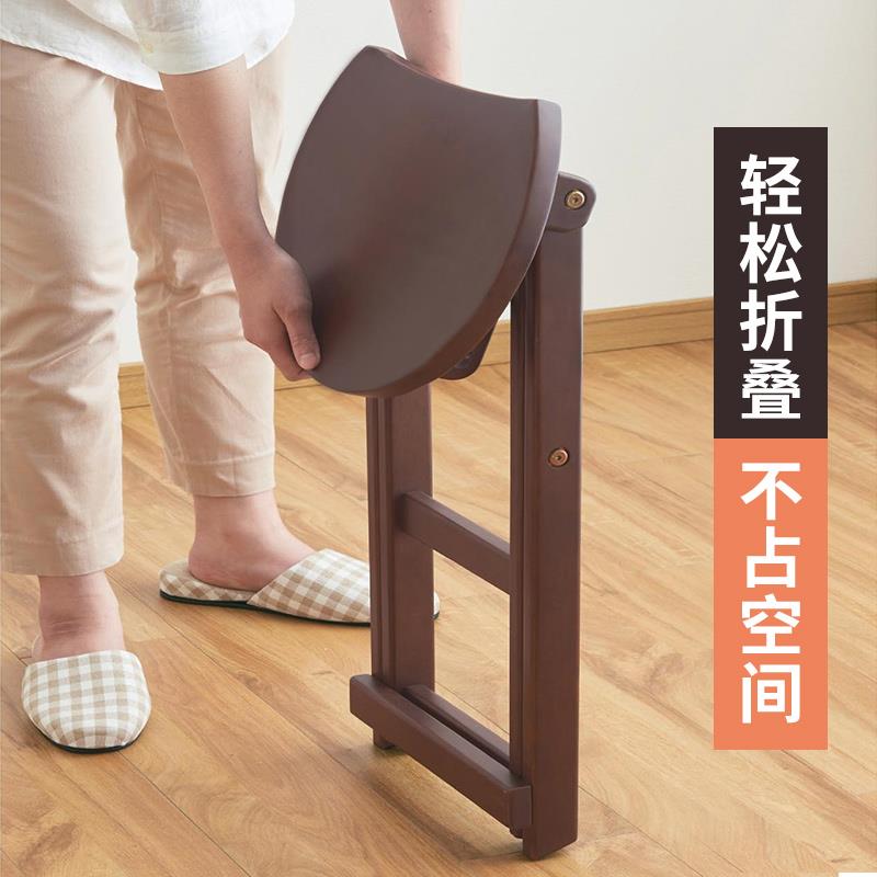 实木折叠凳家用可折叠餐桌凳子餐椅厨房高凳折叠椅吧台高脚凳椅子