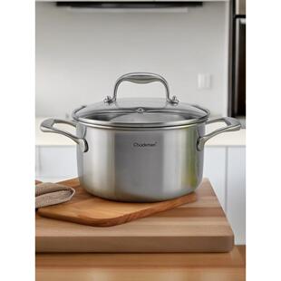 Chockmen18-10不锈钢小汤锅304奶锅煮粥面蒸锅笼电磁炉燃气用1618