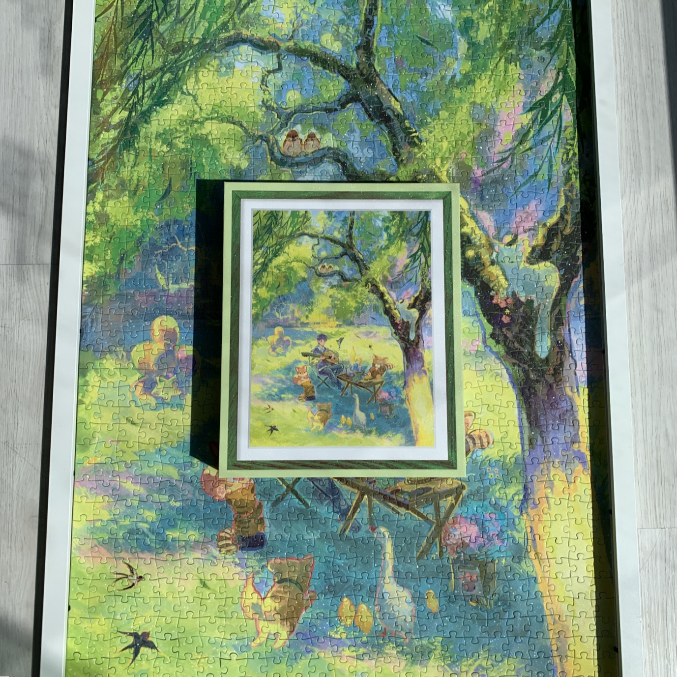 {推荐}拼图治愈系带相框适合装饰