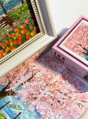 图图叮当《观西湖》治愈系拼图闪粉花与你同行165片手工拼图系列