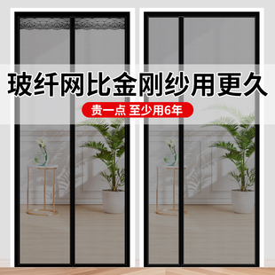 高档家用纱门纱窗门磁吸条强力 硬化玻纤 侧开隐形防蚊门帘新款