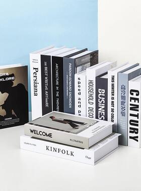 现代简约装饰书仿真书摆件客厅样板房卧室书柜道具书摆设假书饰品