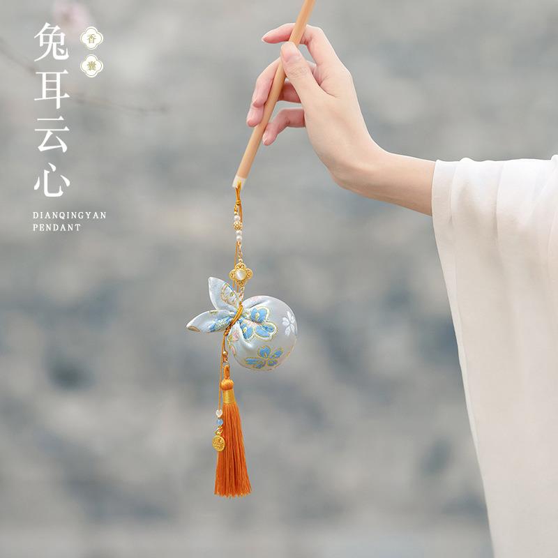 中秋节香包香囊随身荷包福袋兔子香包挂件平安符古风锦缎小香袋