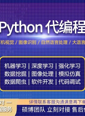 python代编程深度学习机器学习代码接单指导编程跑通调试爬虫抓取