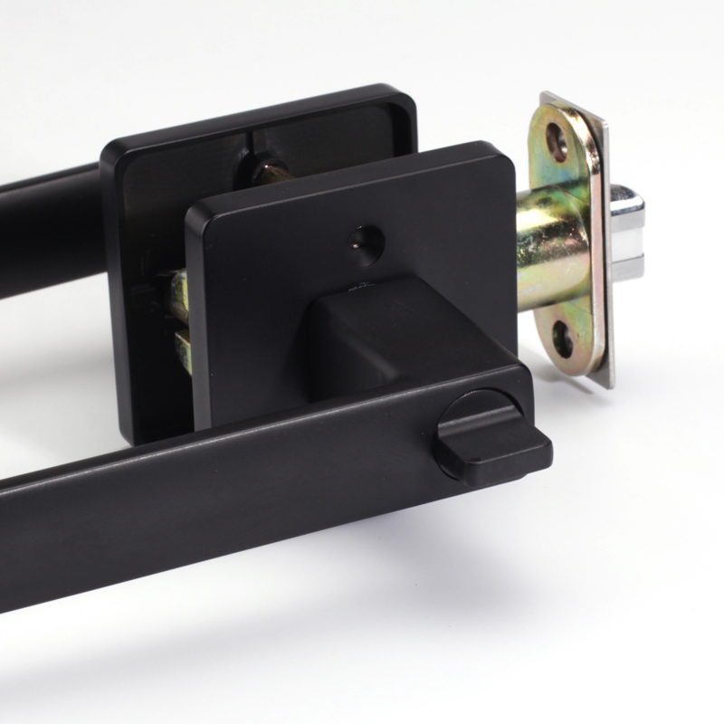 美式黑色b门锁球形锁执手锁卧室卫生间实木门方形简约室内浴室门