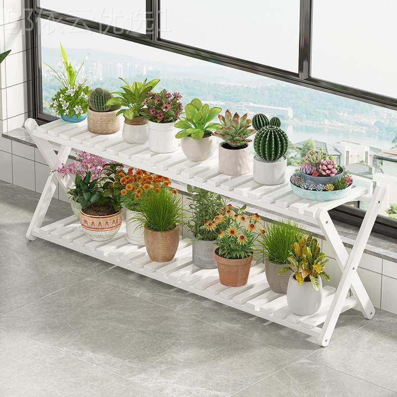 架子室内架阳台多肉客厅飘窗台阶EWX梯置花盆架落地式楠竹花芳素