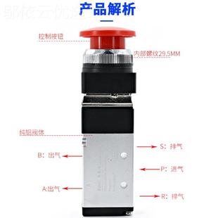 机械式 阀手关动气阀气缸控制阀滚轮气动开S气控阀MV8652平头钮862
