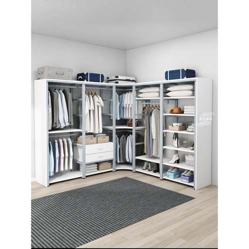 【灰色】开放式金属衣柜步入式铁衣帽间架见详情子地室卧家落用艺