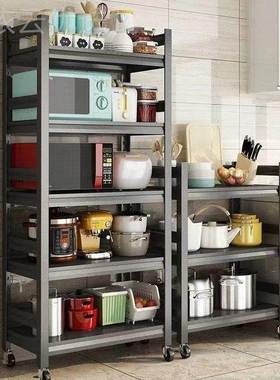 推车式厨房置物架能多功高承储AJW柜子多层落地家用收纳整理物货