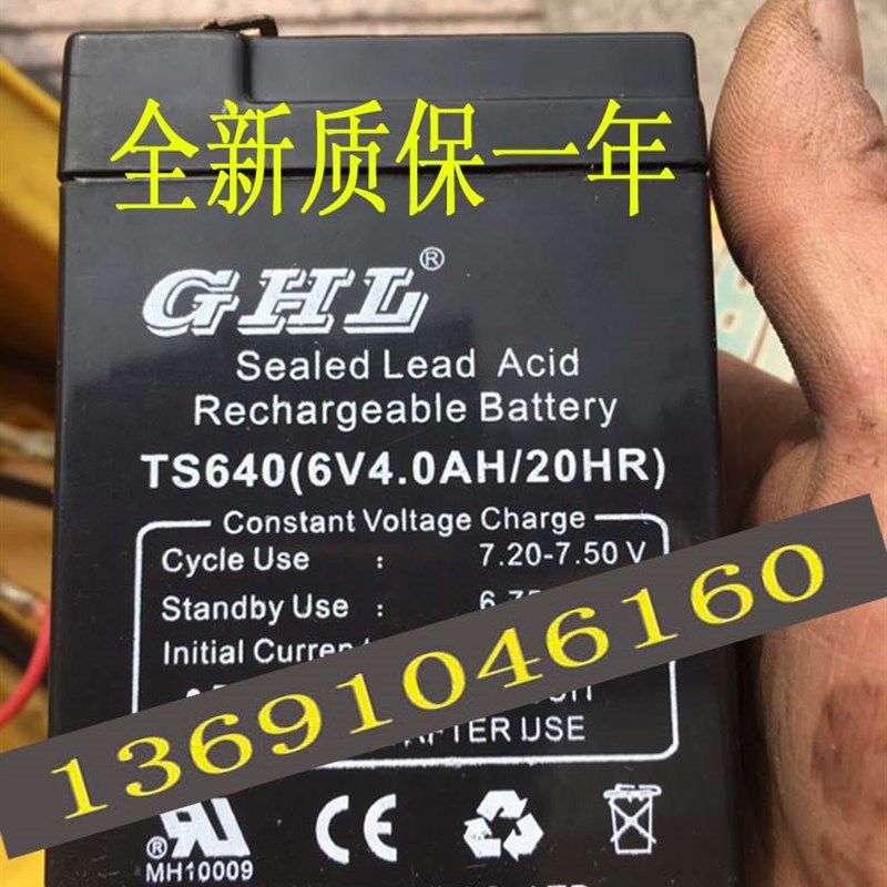 GHL TS640 6V4.0AH/20HR 玩具车 童车 小孩子电动汽车蓄电池