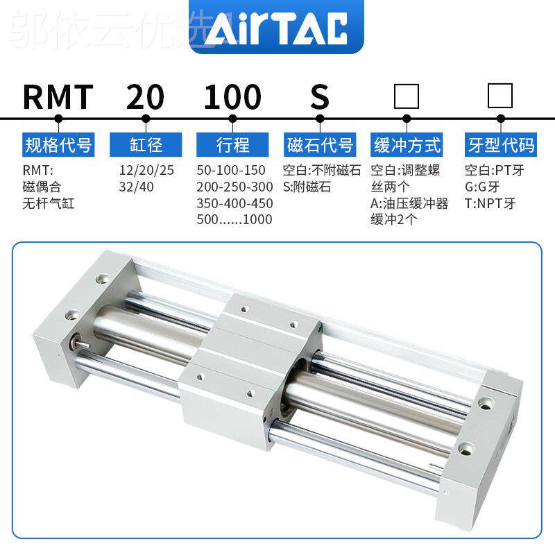 4原装亚德客IRTAC磁耦合无杆气缸RMT16*3500*0VGS0A*45*500-S