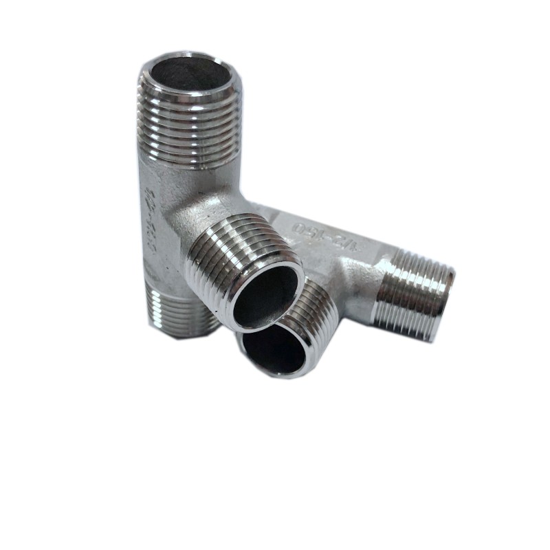 不锈钢304全外丝三通接头外螺纹水暖转换接头4分6分软管接头配件