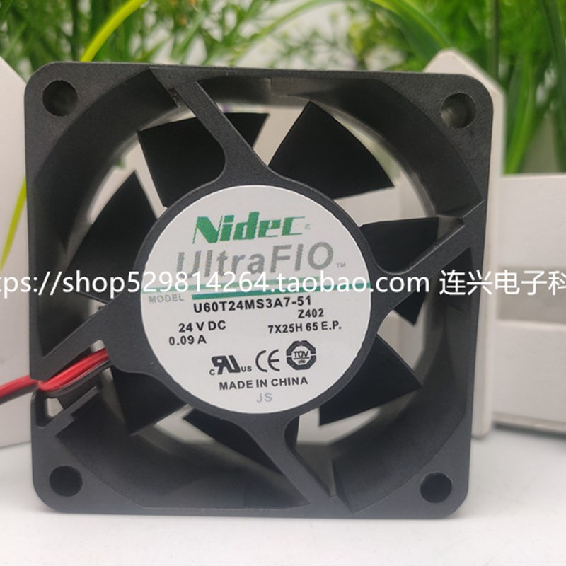 全新NIDEC U60T24MS3A751/53J564 24V009A风扇6025 U60T24MS3A7