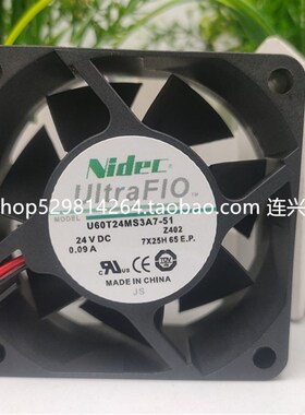 全新NIDEC U60T24MS3A751/53J564 24V009A风扇6025 U60T24MS3A7