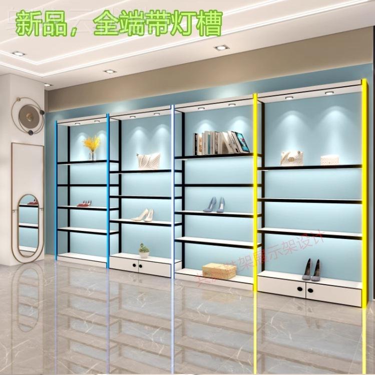 鞋店鞋展示架商架场灯带货柜童鞋多店货架落地SGR层包包店展示架