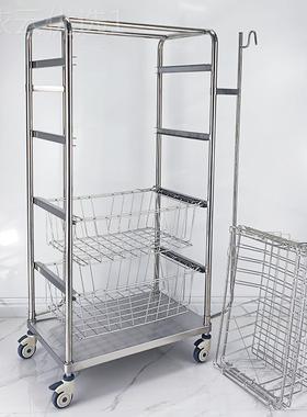 不锈高器MHO钢毒消毒械推车带篮消毒车篮筐温消器械车镂空车