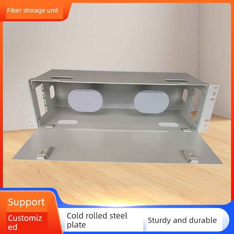 3U19英寸光纤储纤单元 odf光纤储纤箱单元盘纤架绕线箱