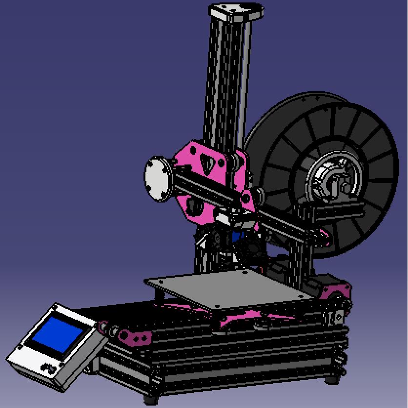 小型桌面3D打印机三维几何数模型迷你家用3D打印机stp图 非实物