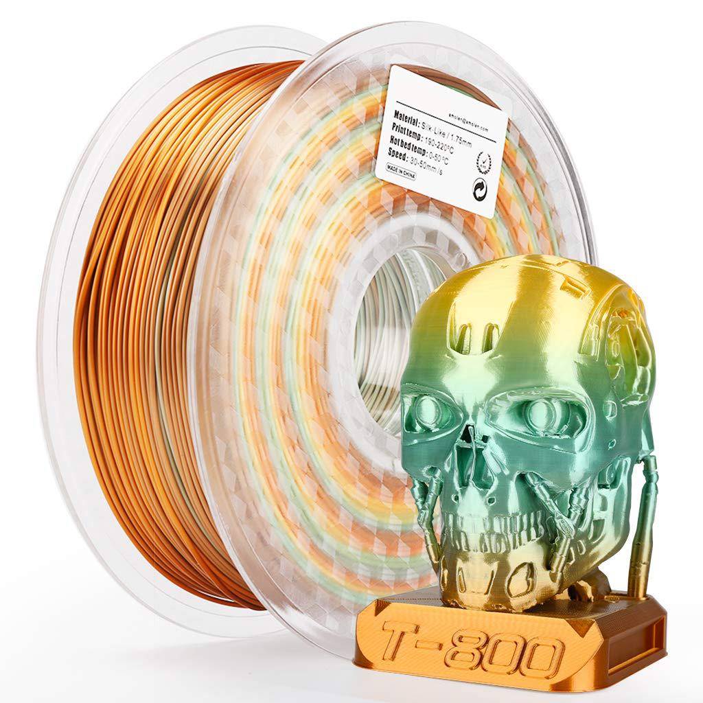 Aster 3D打印机耗材PLA渐变色青铜丝绸彩虹多色 FDM材料 1KG