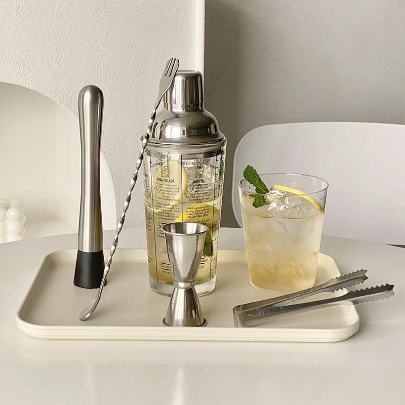玻璃雪克杯食品级奶茶手摇杯手打柠檬茶制作鸡尾酒调酒工具套装