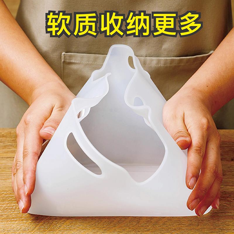 冰箱收纳篮软质整理手提篮子果蔬筐分类塑料储物框厨房杂物置物盒