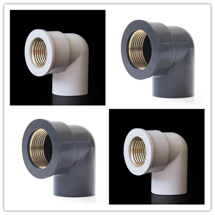 PVC铜弯头 精品加厚 白灰 20 25 32 鱼缸水族用 PVC铜内丝弯头