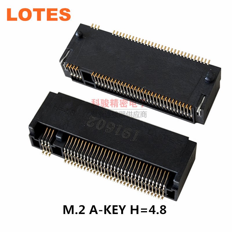 Lotes嘉泽原装M.2 67P A-KEY H4.8 NGFF插座 APCI0102-P001A 现货