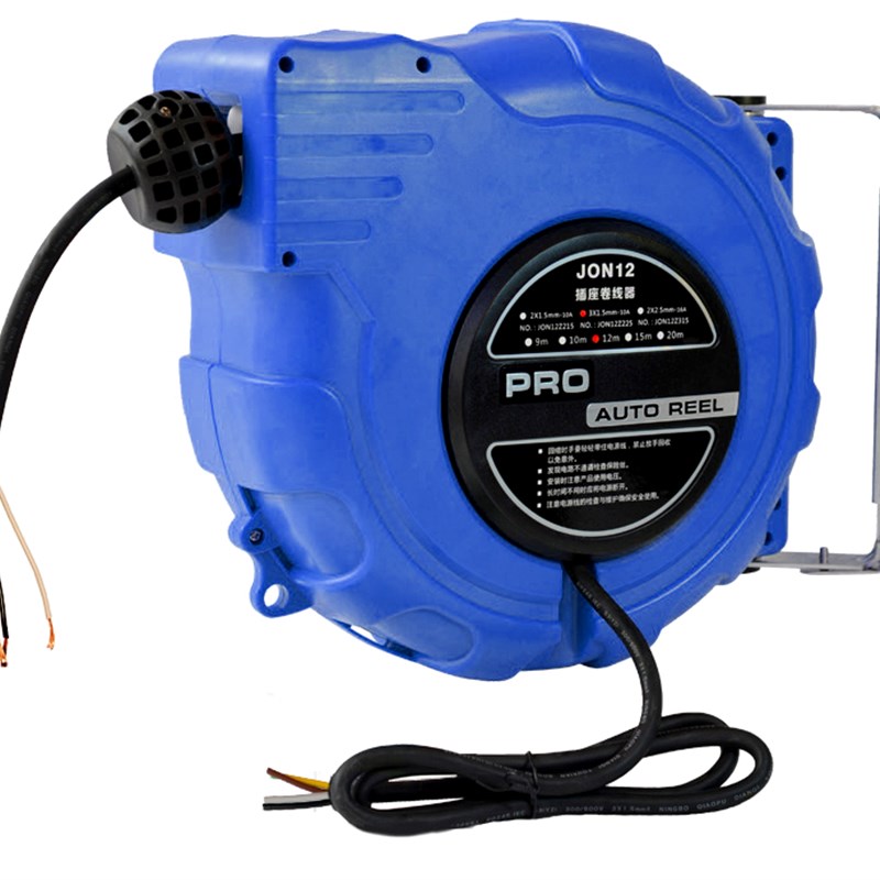 JON12强生电鼓 延长线电源线卷线器380V 四线4*1.5/2.5自动伸缩鼓
