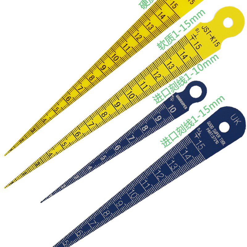 K15塑料锥形尺15MM 进口塑料孔径尺15-30塑料直尺塑料间隙尺30-45