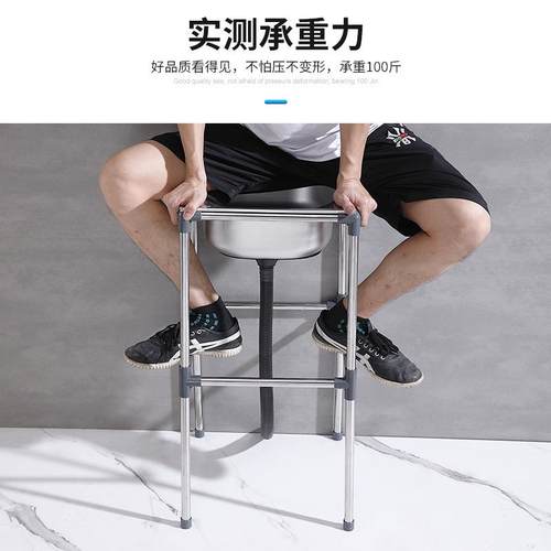 加厚锈钢洗菜盆单槽带支架厨碗房水洗涤槽洗池槽大单盆简快接圆管